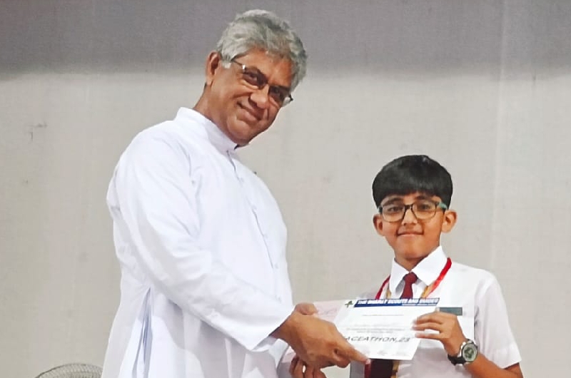 CONGRATULATIONS TO RUDRANIL KARMAKAR OF 8C FOR SUCCESSFULLY COMPLETING PEACEATHON 2023